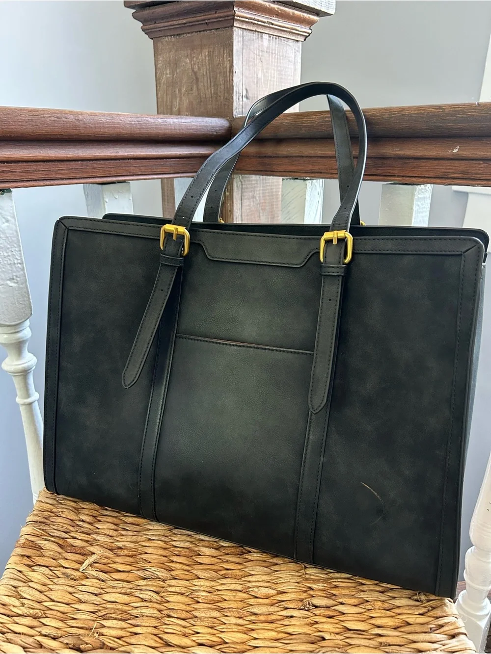 Lovevook Black Embossed Floral Tote